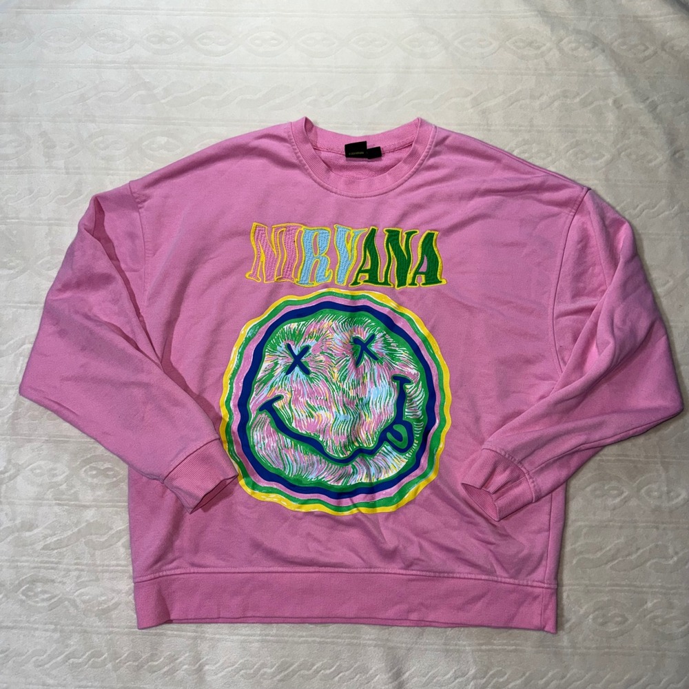 Nirvana‎ Official Store Spiral Smiley Crewneck Sweatshirt
